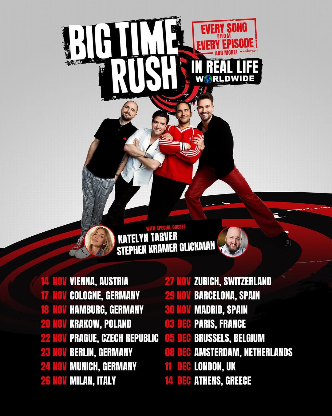 Big Time Rush In Real Life Worldwide Tour Poster 2025-2026